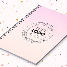 Je geüploade logo | bewerkbare cirkelvormige tekst notitieboek