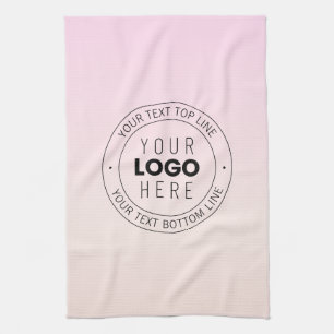 Je geüploade logo bewerkbare cirkelvormige tekst theedoek