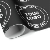 Je geüploade logo + vet cirkelvormige tekst cadeaupapier (Rol Hoek)