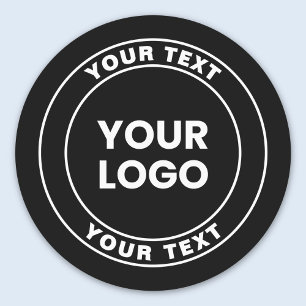 Je geüploade logo + vet cirkelvormige tekst labels