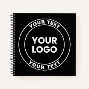 Je geüploade logo + vet cirkelvormige tekst notitieboek
