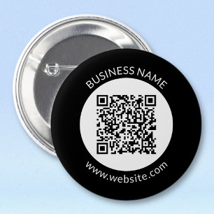 Je geüploade QR-code Bewerkbare tekst en kleuren Ronde Button 5,7 Cm
