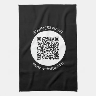 Je geüploade QR-code Bewerkbare tekst en kleuren Theedoek