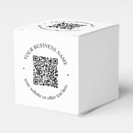 Je geüploade QR-code plus bewerkbare circulaire te Bedankdoosjes
