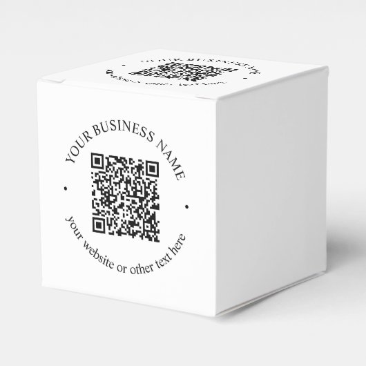 Je geüploade QR-code plus bewerkbare circulaire te Bedankdoosjes (Voorkant Zijde)