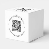 Je geüploade QR-code plus bewerkbare circulaire te Bedankdoosjes (Achterkant)