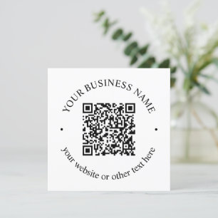 Je geüploade QR-code plus bewerkbare circulaire te Bedankkaart