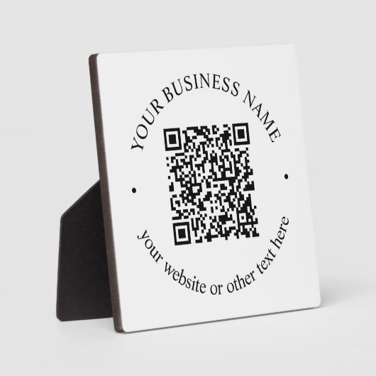 Je geüploade QR-code plus bewerkbare circulaire te Fotoplaat (Voorkant)