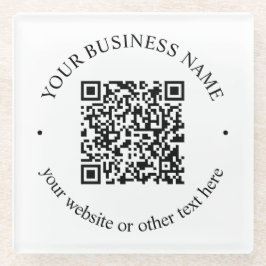 Je geüploade QR-code Plus bewerkbare circulaire te Glazen Onderzetter