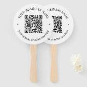 Je geüploade QR-code Plus bewerkbare circulaire te Handwaaier (Voorkant en achterkant)