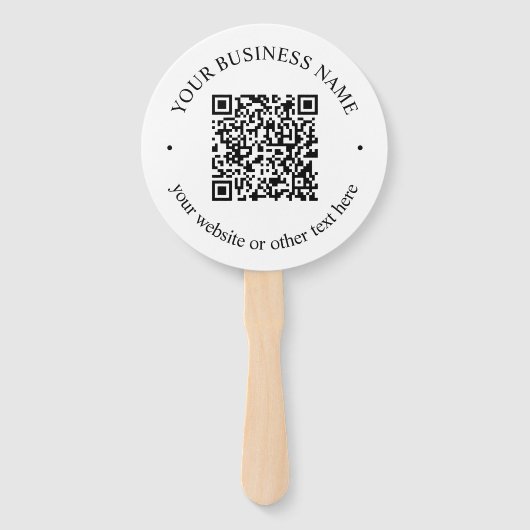 Je geüploade QR-code Plus bewerkbare circulaire te Handwaaier (Voorkant)