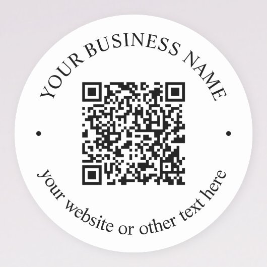 Je geüploade QR-code Plus bewerkbare circulaire te Ronde Sticker
