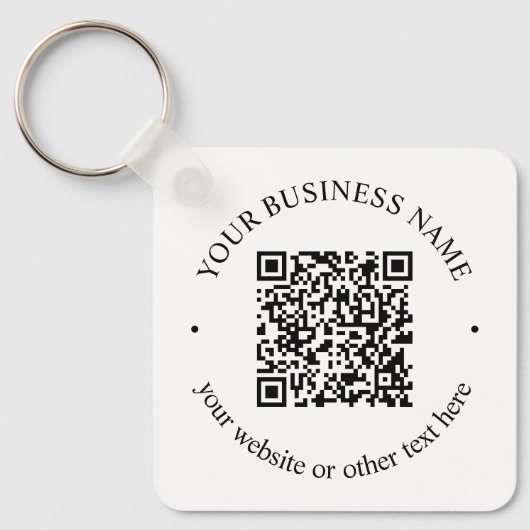 Je geüploade QR-code Plus bewerkbare circulaire te Sleutelhanger (Voorkant)