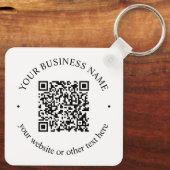 Je geüploade QR-code Plus bewerkbare circulaire te Sleutelhanger (Achterkant)