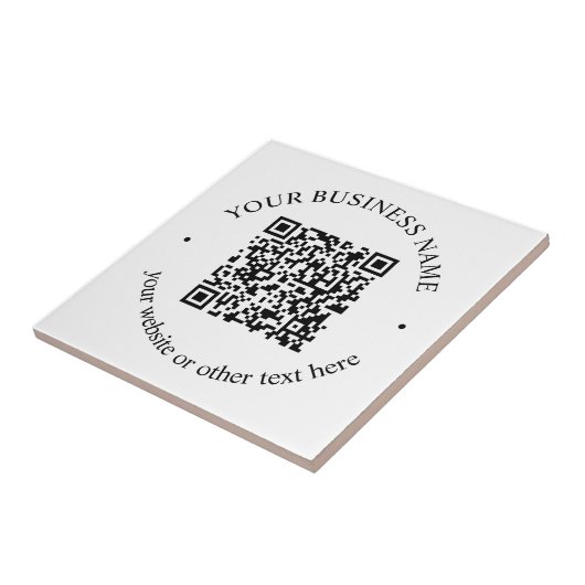 Je geüploade QR-code Plus bewerkbare circulaire te Tegeltje (Zijkant)