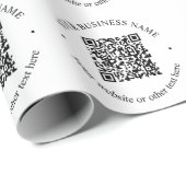 Je geüploade QR-code plus bewerkbare cirkelvormige Cadeaupapier (Rol Hoek)