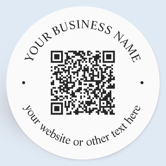 Je geüploade QR-code plus bewerkbare cirkelvormige Labels