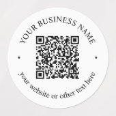 Je geüploade QR-code plus bewerkbare cirkelvormige Labels (Design 1)