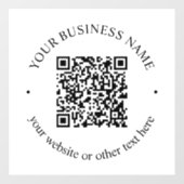 Je geüploade QR-code plus bewerkbare cirkelvormige Raamsticker (Vel)