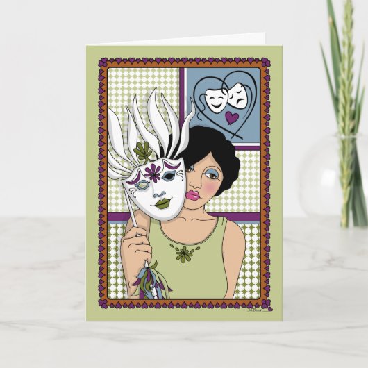 Je gevoelens maskeren_A_Greeting Kaart (Voorkant)