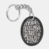 Je gevoelens zijn een geldige emotionele validatie sleutelhanger (Voorkant Links)