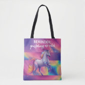 Je Gevoelens Zijn Geldig Regenboog Tie Dye Eenhoor Tote Bag (Voorkant)