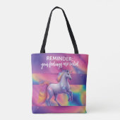 Je Gevoelens Zijn Geldig Regenboog Tie Dye Eenhoor Tote Bag (Achterkant)