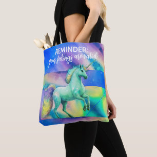 Je Gevoelens Zijn Geldig Zeemeermin Tie Dye Eenhoo Tote Bag
