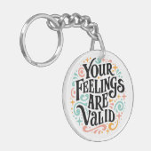 Je gevoelens zijn valide geestelijke gezondheidson sleutelhanger (Voorkant Links)