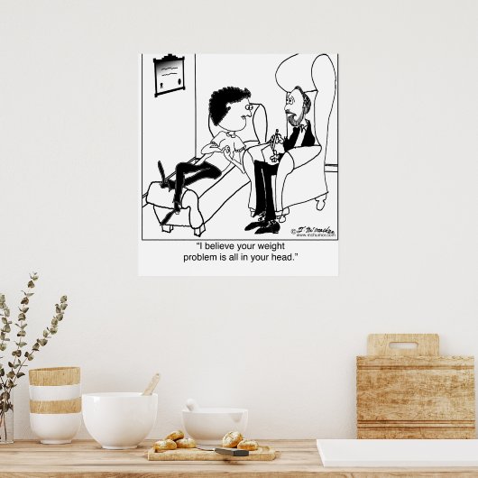 Je gewichtsprobleem zit in je hoofd poster (Keuken)