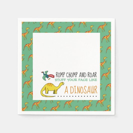 Je gezicht als een dinosaurus servet (Voorkant)