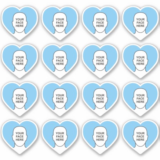 Je gezicht in de hartkleerset sticker (Voorkant)