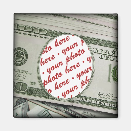 Je gezicht op de rekening van 100 dollar! Add-A-fo Magneet (Voorkant)