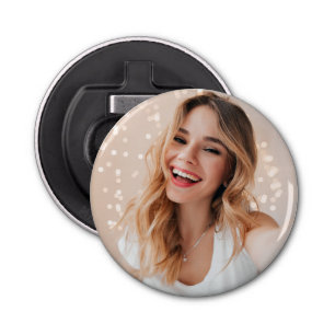 Je gezicht op een verjaardag button flesopener