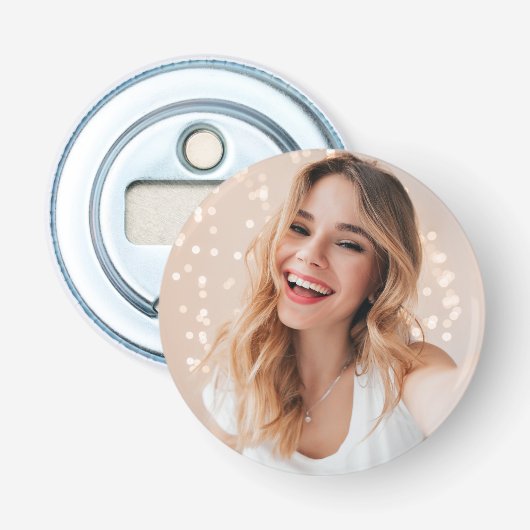 Je gezicht op een verjaardag button flesopener (Voorkant)