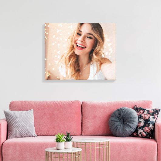 Je gezicht op een verjaardag gepersonaliseerd canvas afdruk (Insitu (Woonkamer))