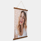 Je gezicht op een verjaardag gepersonaliseerd hangend wandkleed (Gebogen)