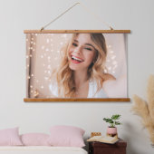 Je gezicht op een verjaardag gepersonaliseerd hangend wandkleed (Slaapkamer)