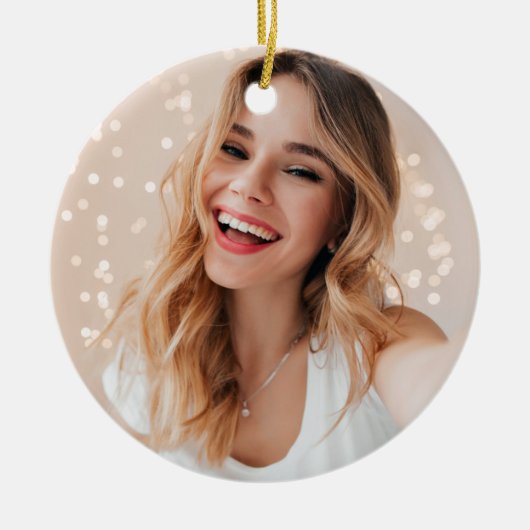 Je gezicht op een verjaardag keramisch ornament (Voorkant)