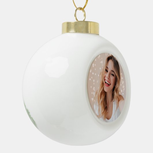 Je gezicht op een verjaardag keramische bal ornament (Links)