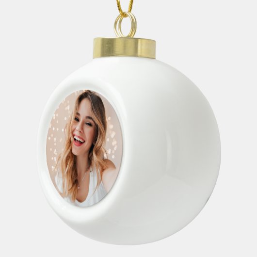 Je gezicht op een verjaardag keramische bal ornament (Rechts)