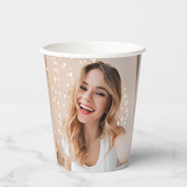 Je gezicht op een verjaardag papieren bekers