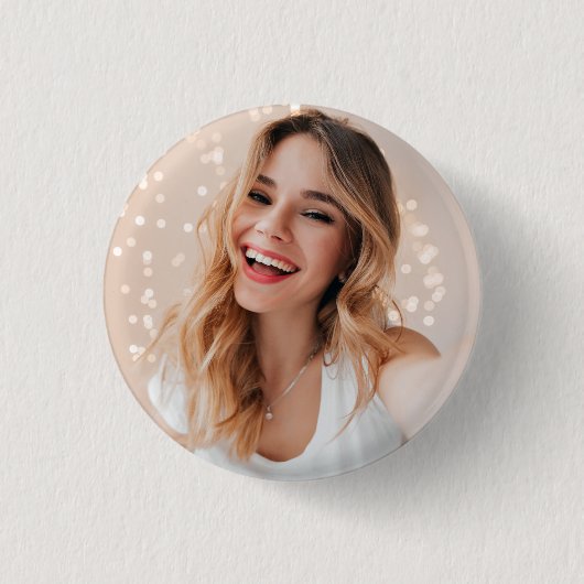 Je gezicht op een verjaardag ronde button 3,2 cm (Voorkant)