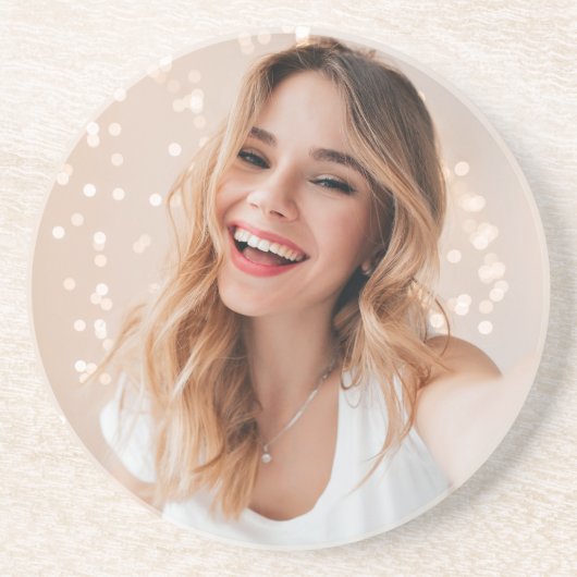 Je gezicht op een verjaardag zandsteen onderzetter (Voorkant)