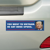 JE GING NAAR VIETNAM. HIJ HEEFT BOTSPOREN. BUMPERSTICKER (Op auto)