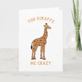 Je Giraffe me gek Funny Zoo Safari Animal Pun Kaart (Voorkant)