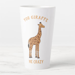 Je Giraffe me gek Funny Zoo Safari Animal Pun Latte Mok