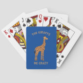 Je Giraffe me gek Funny Zoo Safari Animal Pun Pokerkaarten (Achterkant)