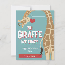 Je Giraffe me gekke Kinder Valentijn 'Day Kaart