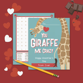 Je Giraffe me gekke Kinder Valentijn 'Day Kaart
